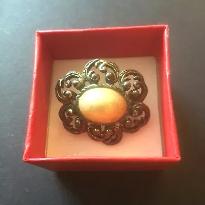 Buy Early 20th Century Antique Metal And Paste Cabochon Silver Tone Brooch, In A Box • 3.99£