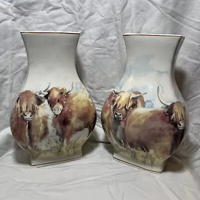 Buy Voyage Maison Highland Cow Design Pair Of Vases  • 45£