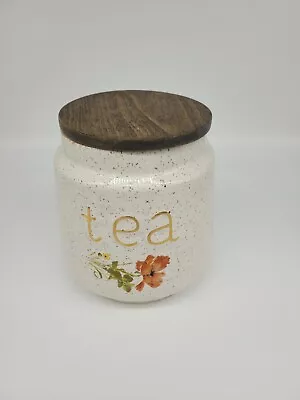 Buy Kernewek Pottery Tea Canisters Jars Wood Lid Cornwall Vintage Poppy Flowers  • 14.99£