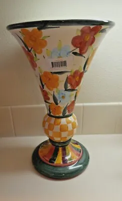 Buy Mackenzie-child's Pottery Painted Garden Footed Vase,retired, New • 138.86£