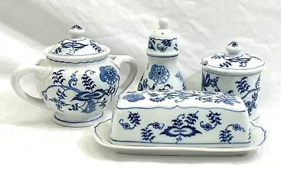 Buy 7 Piece Lot Of Blue Danube Japan Sugar Bowl Salt Covered Butter Preserve Jar • 138.86£