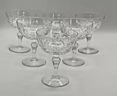 Buy STUART CRYSTAL Regent Pattern Crystal Clear Set 6 Champange / Dessert 5oz MINT! • 44.73£