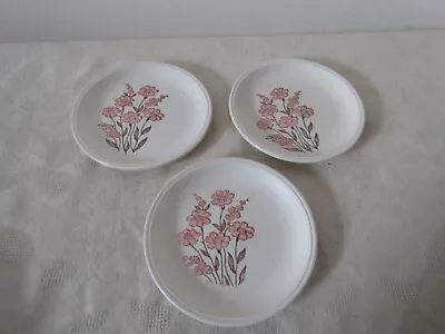 Buy Vintage Retro Biltons Tableware Set Of 3 Tea Plates Pink Flowers 16cm Diameter • 9.99£