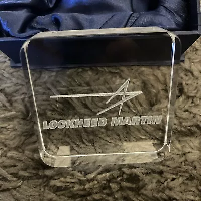Buy Lockheed Martin Engineering Etched Glass Paperweight In Original Box • 19.49£