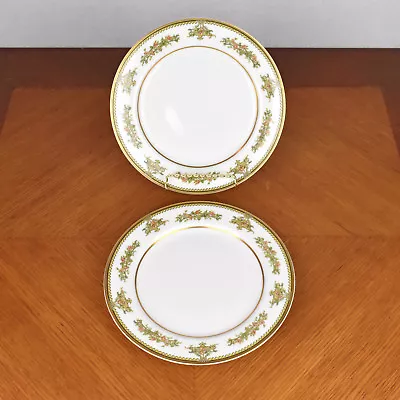Buy Pair Of Haviland Limoges France China Gilded Rose Luncheon Plates Schleiger 503 • 18.59£