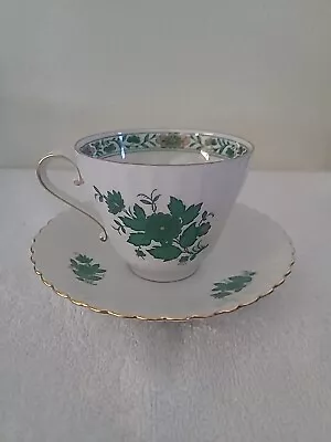 Buy Vintage AK Kaiser West Germany Tea Cup, Saucer.  Green And Gold. L5  • 38.17£