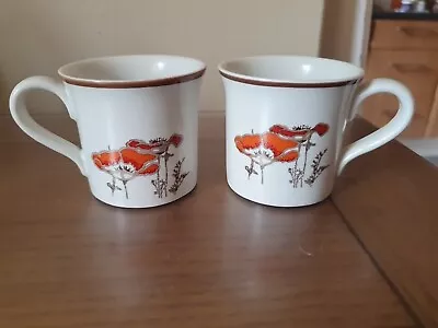 Buy 2 X Royal Doulton MUGS 'Fieldflower' 1976 Lambethware Coffee Tea Mugs 6.5cm Tall • 7.50£