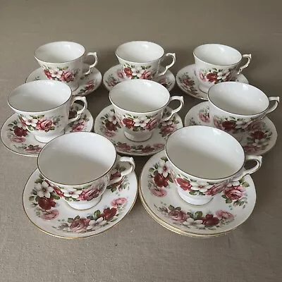 Buy Vintage QUEEN ANNE (Patent 8644) Bone China 8 Cup Tea Set. (+1 Spare Saucer). • 50£