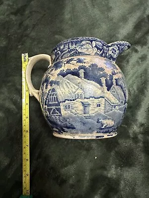 Buy 19th Cent. Blue & White 16cm Pearlware Staffordshire Jug • 30£