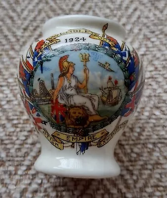 Buy Crested China Arcadian Vase Decoration For British Exhibition Wembley 1924 • 8£