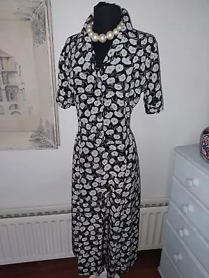Buy Beautiful Vintage LAURA ASHLEY 100% Silk Midi Shirt Dress - UK 14 - Carnation - • 3.29£