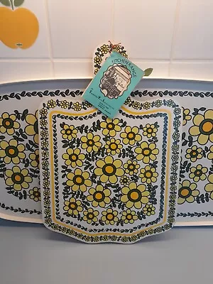 Buy Vintage Flower Power Taunton Vale Daisy Yellow Cutting Board 1970 • 25£