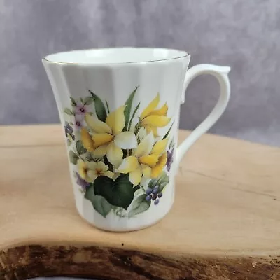 Buy Royal Stuart Fine Bone China Daffodil Floral Tea Cup Made In England Gold Rim • 8.68£