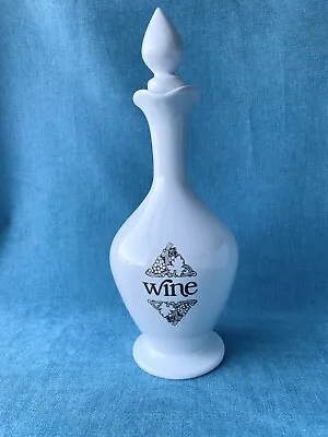 Buy Vintage Burleigh ICTC White Ceramic Wine Decanter & Stop Made In England 12  • 18£