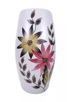 Buy Vintage E Radford Vase White Red & Yellow Floral Design Hand Painted 9 / 22.5cm • 6.99£