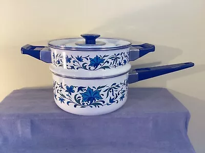 Buy MIDWINTER POTTERY MATCH ENAMEL DOUBLE SAUCEPAN JESSIE TAIT SPANISH GARDEN 60s • 30£