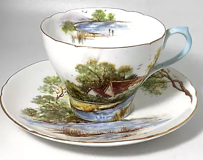 Buy Shelly Old Mill Tea Cup & Saucer Fine Bone China Made In England Marked #13669 • 15.83£