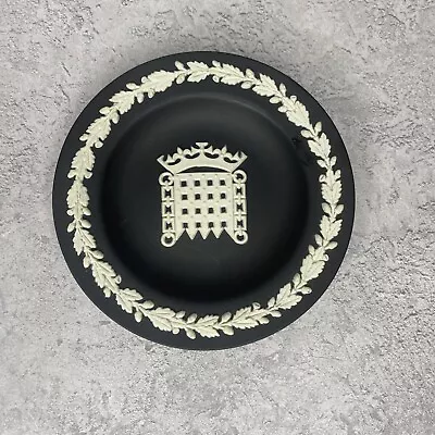 Buy Vintage, Wedgwood Jasperware Black & White Crest Of Tudor Portcullis Pin Dish • 19.99£