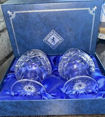 Buy 2 X  Edinburgh International  Crystal  Brandy  Glasses  12 Cm Tall Boxed • 15£