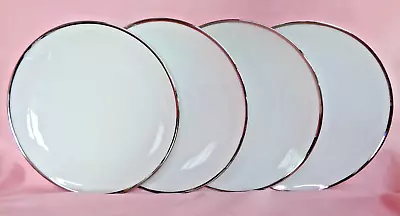 Buy Thomas China 4 Dinner Plates 9   'medallion' Thick Platinum Band  ( 8 For Sale ) • 12£