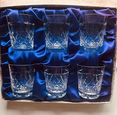 Buy Vintage Tudor Crystal Cut Small Whiskey Glasses/Tumblers.7.5cm X 6.5cm (3”x2.5”) • 24.99£