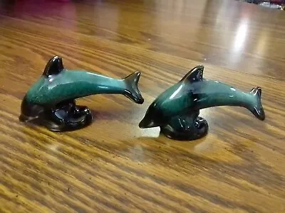 Buy Blue Mountain Redware Pottery Small Dolphin Teal Drip Glaze 4  L X  2.5  H  • 27.96£