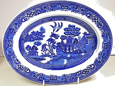 Buy ALFRED MEAKIN  Old Willow  Pattern. PLATTER 11 X8.75  Excellent Condition • 12.95£