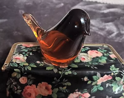 Buy Vintage Wedgewood Amber Bird Glass Paperweight  • 19£