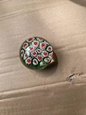 Buy Murano Glass Millefiori Paperweight Green Red Italy Handblown Venetian Round 2  • 10£