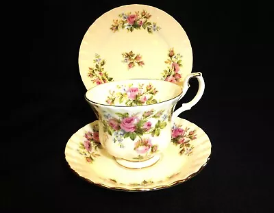 Buy Royal Albert Moss Rose Cup, Saucer And Plate Trios • 5£