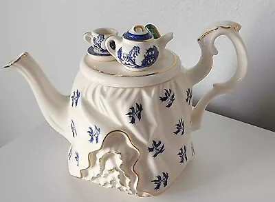 Buy Vintage Signed Paul Cardew Blue Mini Teapot - Rare  • 45.66£