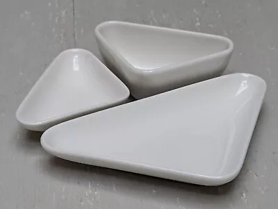 Buy Villeroy & Boch White Boomerang Fine China Triangular Nibbles Dipping Set - NEW • 20£