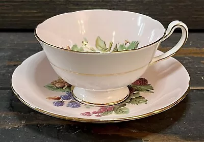 Buy Royal Grafton Strawberry Berries Pink Teacup Cup & Saucer Bone China England • 44.74£