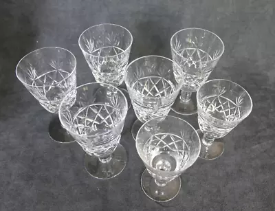 Buy 7 Royal Brierley Retired Pattern Bruce Cut Crystal Stemmed Glasses • 25£