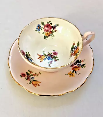 Buy Foley Bone China 1850 England Cup And Saucer Vintage Flowers Tea Cup Light Pink • 31.12£