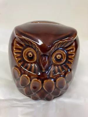 Buy Denmead Vintage Brown Pottery Owl Moneybox With Original Stopper • 8£