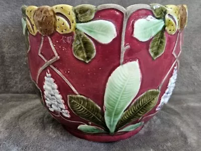 Buy Rare Art Nouveau Flower Pot / Cachepot With Chestnuts Around 1910 / Eichwald • 328.79£