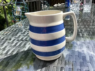 Buy Vintage Blue And White Striped Staffordshire Chef Ware Jug 10cm A52 • 8£