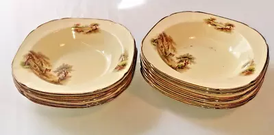 Buy Alfred Meakin Country Scene Dessert Dishes Bowls X 12 Made In England Vintage • 15.99£