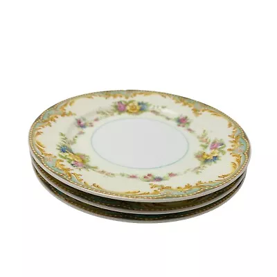 Buy Noritake Side Plate X3 Border Floral Sprays Bone China Yellow Tea Plates Japan • 9.74£