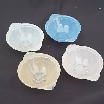 Buy Vintage Depression Glass Bowl Servings Dish Set Of 4 Fish Pattern • 94.66£