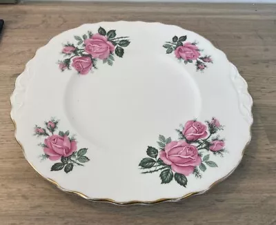 Buy Royal Vale Bone China 24 Cm Cake Serving Plate - Pink Roses • 7.50£