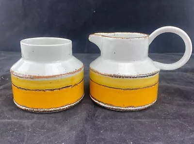 Buy Stonehenge Midwinter Sun Stoneware Creamer & Sugar Set OPEN MCM VTG England • 37.23£