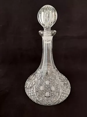 Buy Lovely Pressed And Cut Glass Ship's Decanter • 18.64£