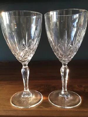 Buy Pair Of Stunning Vintage Lead Crystal Large Wine Or Water Glasses 1980s • 28.59£