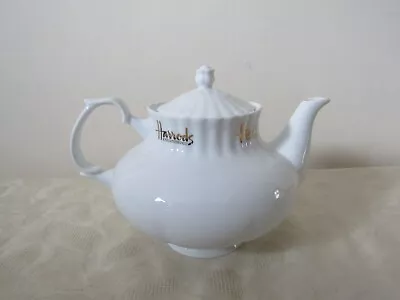 Buy Vintage Harrods Bone China Large White Teapot With Acorn Lid • 14.99£