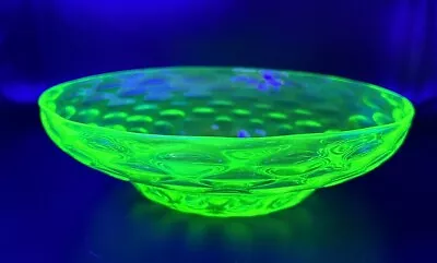 Buy Art Deco Webb’s Crystal Uranium Spring Green “Gay Glass” Bowl - Signed • 35£