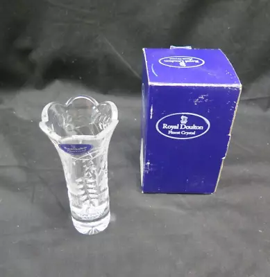 Buy Royal Doulton Crystal Glass Vase Falling Stars Flared 12.5cm • 14.99£