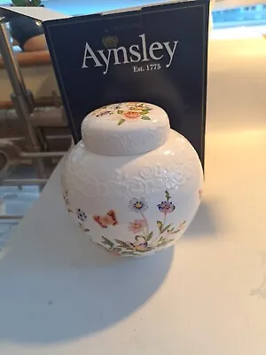 Buy AYNSLEY COTTAGE GARDEN PATTERN GINGER JAR WITH  LID FINE BONE CHINA - New BOXED • 9.99£