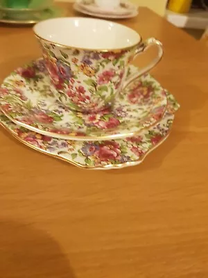 Buy Vintage Grimwades Royal Winton 'Summertime' Chintz Cup, Saucer And Plate (Trio) • 14.99£